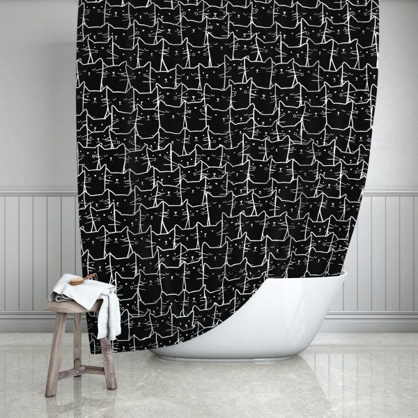 Black Cats Shower Curtain