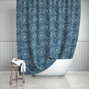 Blue Dandelions Shower Curtain