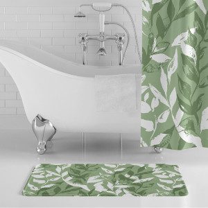 Green Leaves Bath Mat