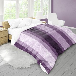 Purple Stripes Microfiber Duvet Cover