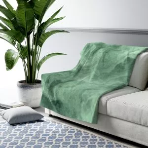 Green Marble Sherpa Fleece Blanket