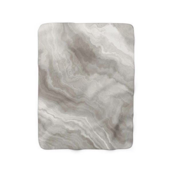 Ivory Marble Sherpa Fleece Blanket