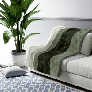 Sage Stripes Sherpa Fleece Blanket