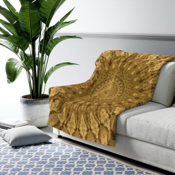 Golden Mandala Sherpa Fleece Blanket