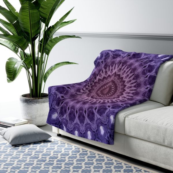 Violet Mandala Sherpa Fleece Blanket