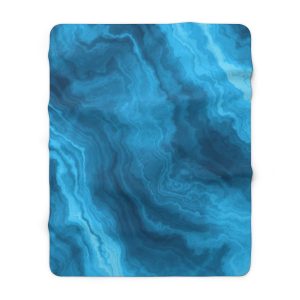 Aqua Marble Sherpa Fleece Blanket