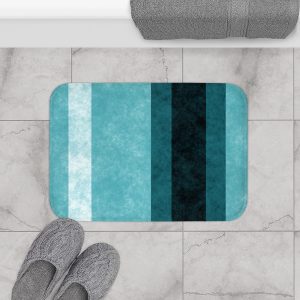 Aqua Stripes Bath Mat