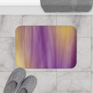 Purple & Yellow Color Wash Bath Mat