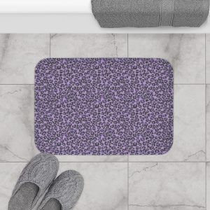 Purple Leopard Bath Mat