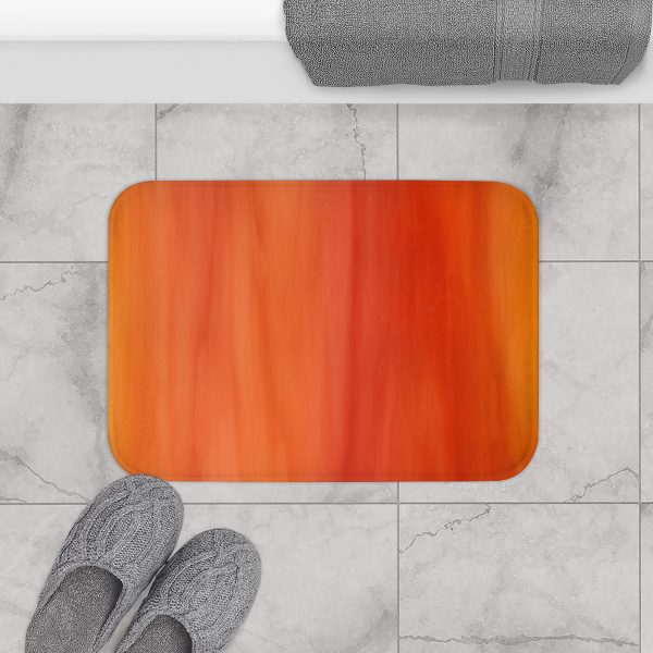 Orange Color Wash Bath Mat