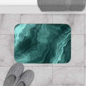 Teal Marble Bath Mat