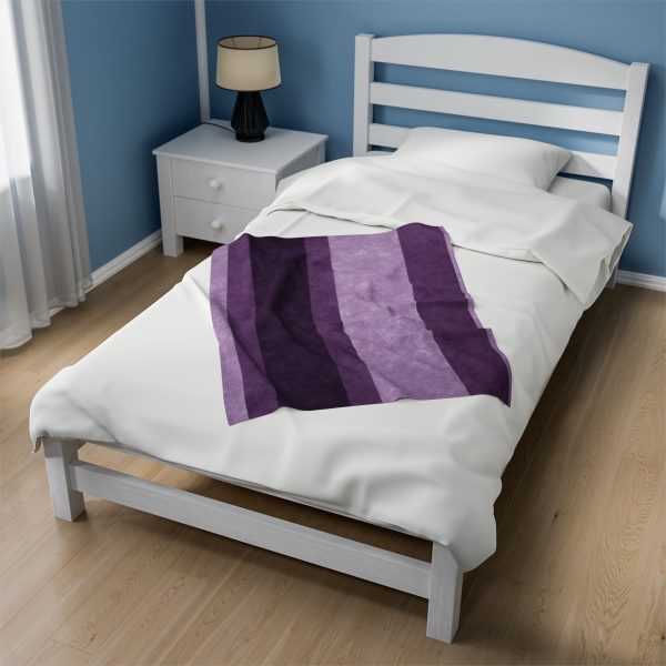 Purple Stripes Velveteen Plush Blanket