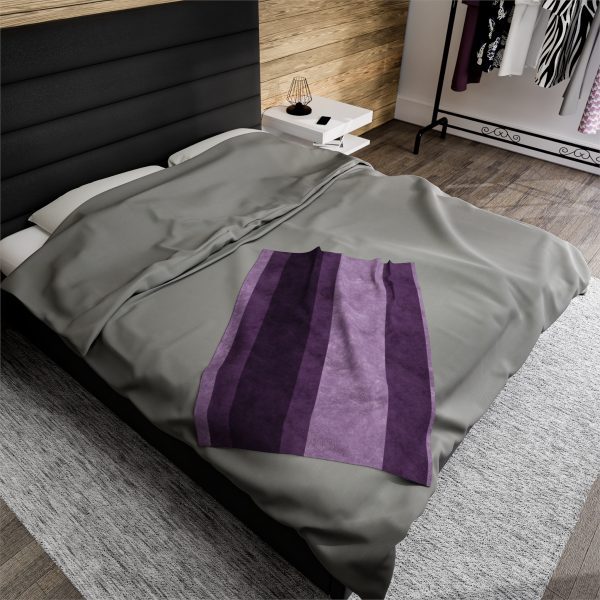 Purple Stripes Velveteen Plush Blanket