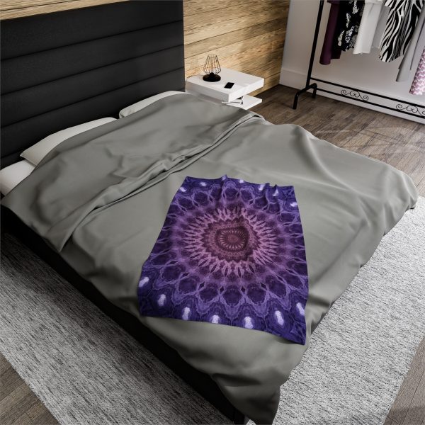 Violet Mandala Velveteen Plush Blanket