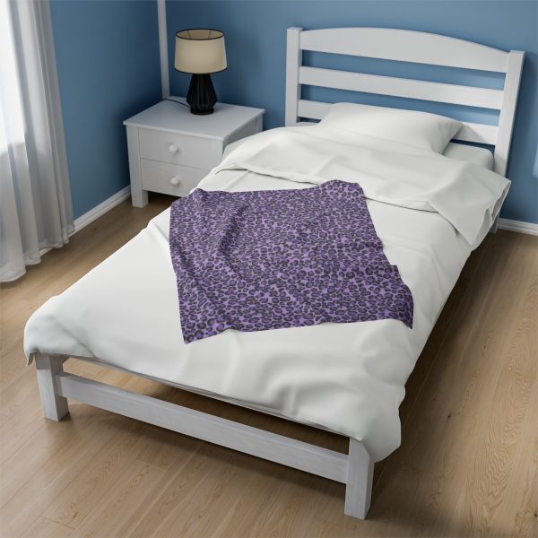Purple Leopard Velveteen Plush Blanket