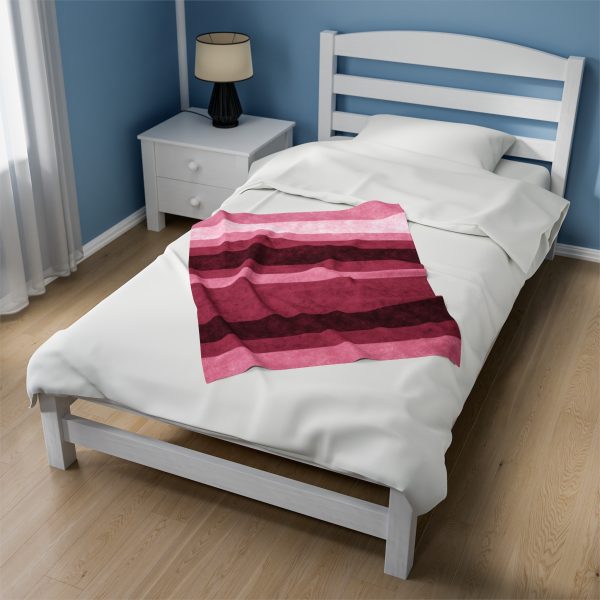 Rose Stripes Velveteen Plush Blanket