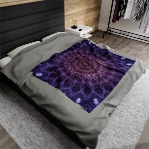 Violet Mandala Velveteen Plush Blanket