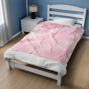 Rose Quartz Marble Velveteen Plush Blanket