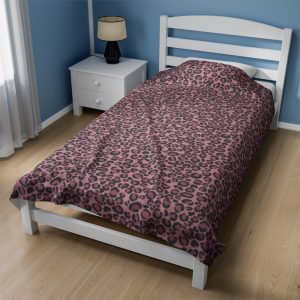 Pink Leopard Velveteen Plush Blanket