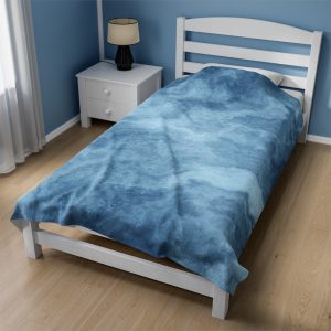 Blue Marble Velveteen Plush Blanket