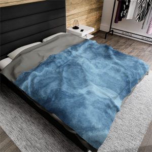 Blue Marble Velveteen Plush Blanket