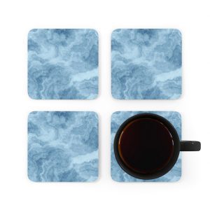 Blue Marble Corkwood Coaster Set