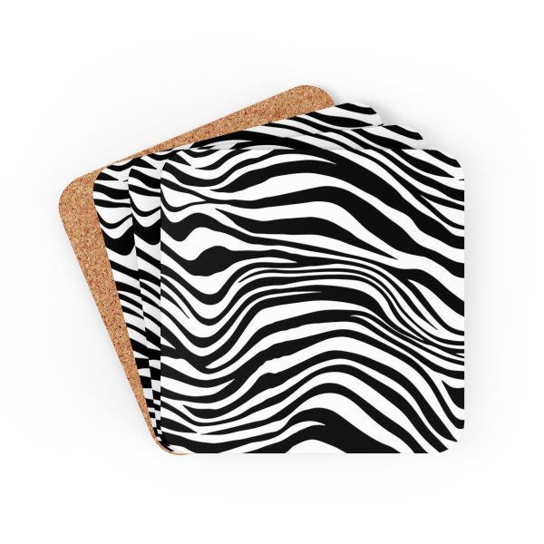 Zebra Print Corkwood Coaster Set