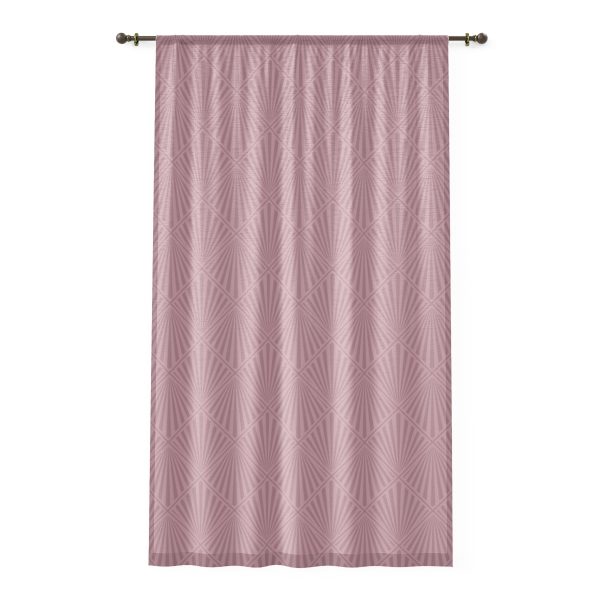 Pink Art Deco Sheer Window Curtain