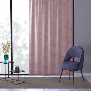 Pink Art Deco Sheer Window Curtain