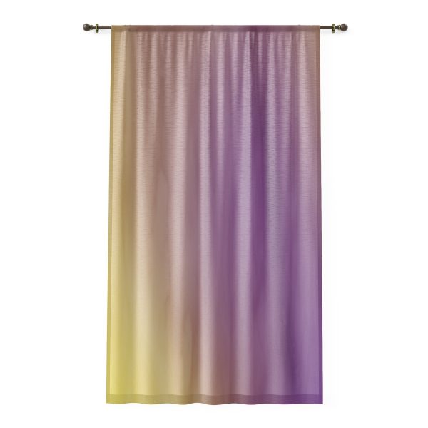 Purple & Yellow Color Wash Sheer Window Curtain