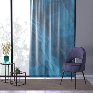 Aqua Marble Sheer Window Curtain