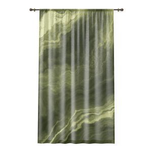 Olive Marble Sheer Window Curtain