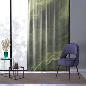 Olive Marble Sheer Window Curtain