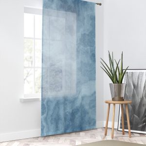 Blue Marble Sheer Window Curtain