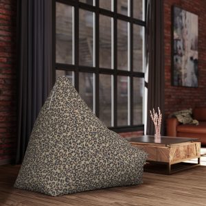 Tan Leopard Print Bean Bag Chair Cover
