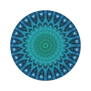 Aqua Mandala Round Rug