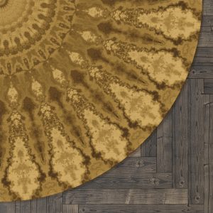 Golden Mandala Round Rug