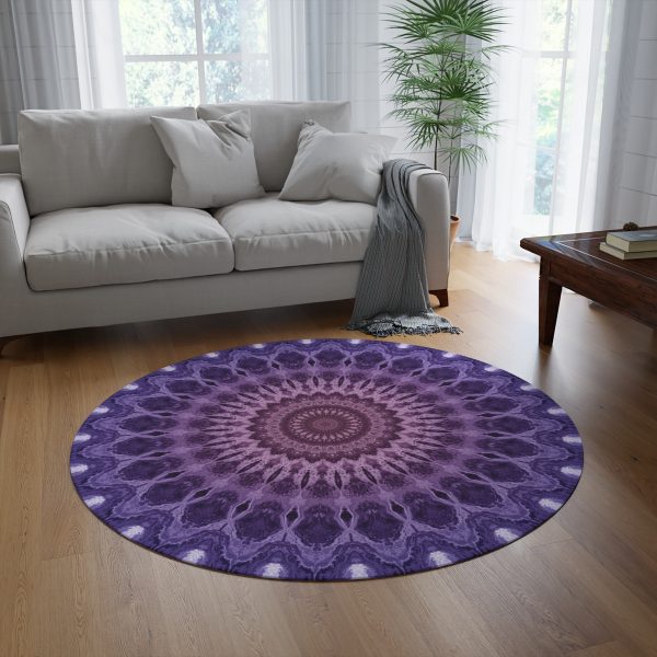 Violet Mandala Round Rug