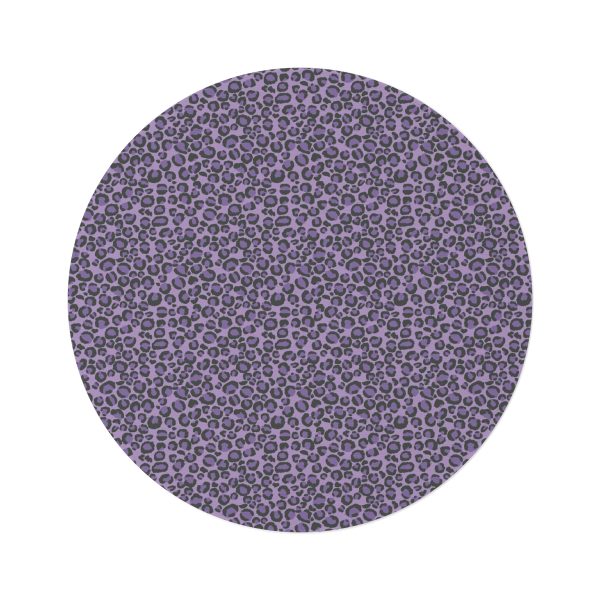 Purple Leopard Round Rug