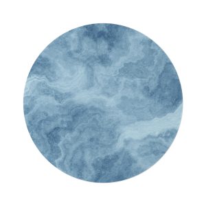 Blue Marble Round Rug