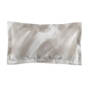 Taupe & White Brush Stroke Microfiber Pillow Sham