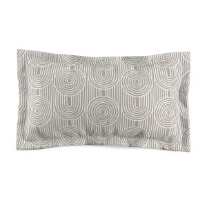 Taupe & White Geometric Microfiber Pillow Sham