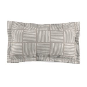 Taupe & White Lines Microfiber Pillow Sham