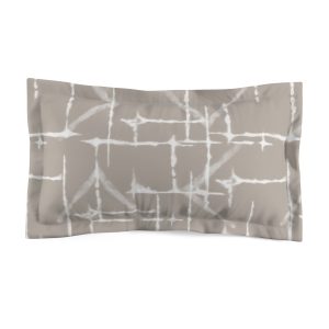 Taupe & White Shibori Microfiber Pillow Sham