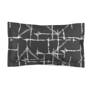 Gray & White Shibori Microfiber Pillow Sham