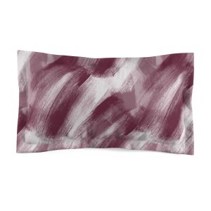 Cranberry & White Brush Stroke Microfiber Pillow Sham