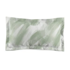 Sage & White Brush Stroke Microfiber Pillow Sham