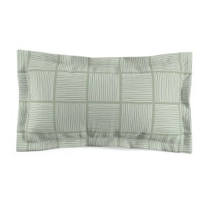 Sage & White Lines Microfiber Pillow Sham