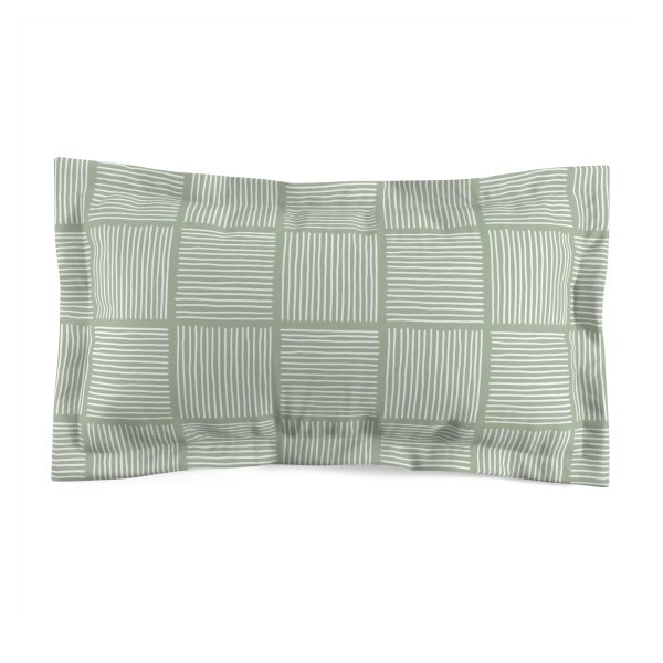 Sage & White Lines Microfiber Pillow Sham