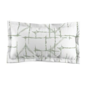 White & Sage Shibori Microfiber Pillow Sham